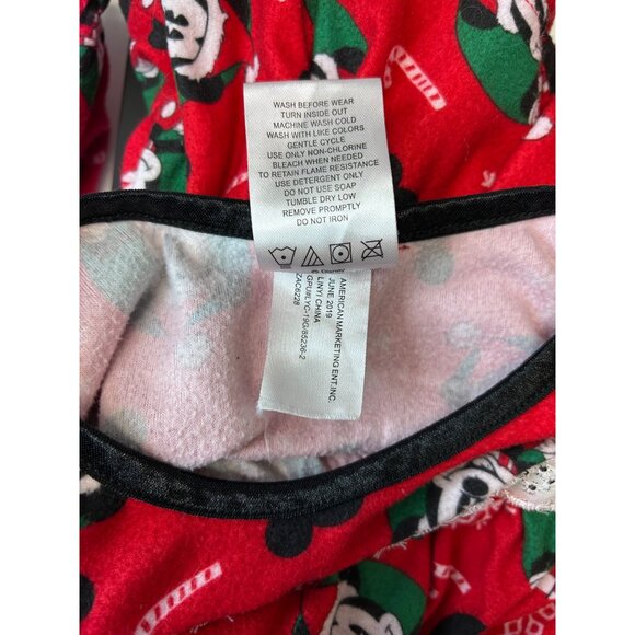 Disney Girls Mickey Mouse Christmas Fleece Pajama Dress Gown 2T Fire Resistant - Picture 7 of 10